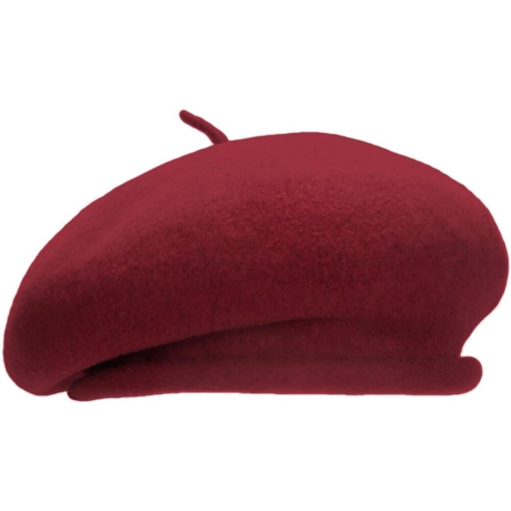 Wool Beret Hat Women Men French Style Handmade Adjustable Gifting